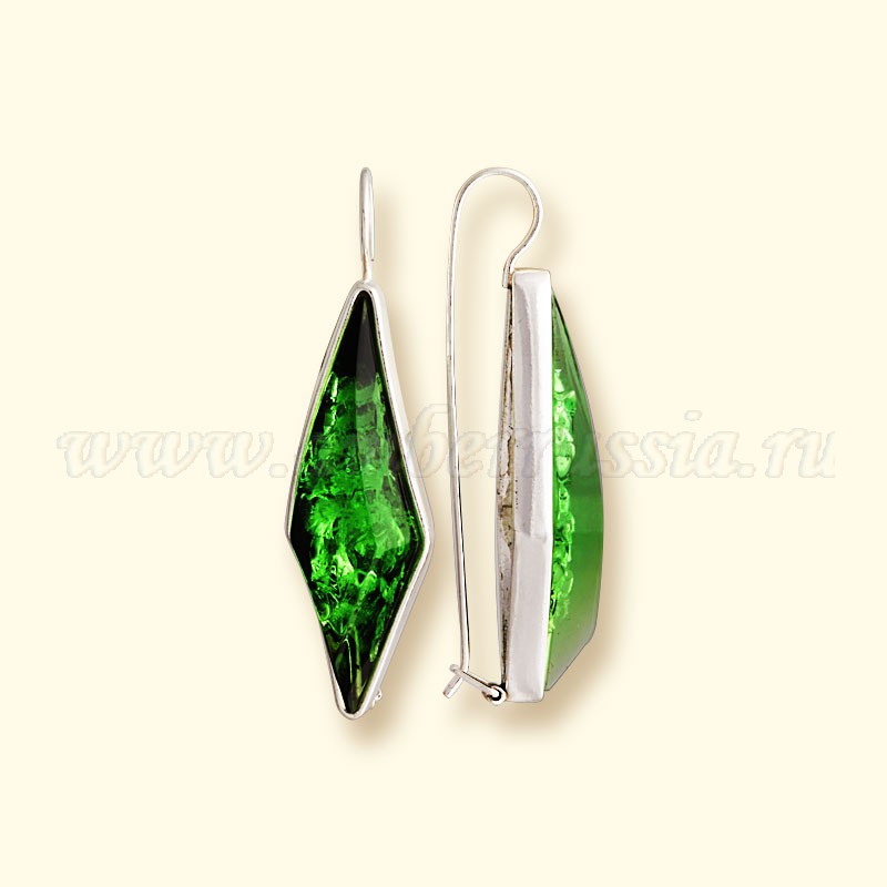 Серьги Бернит, посеребрение